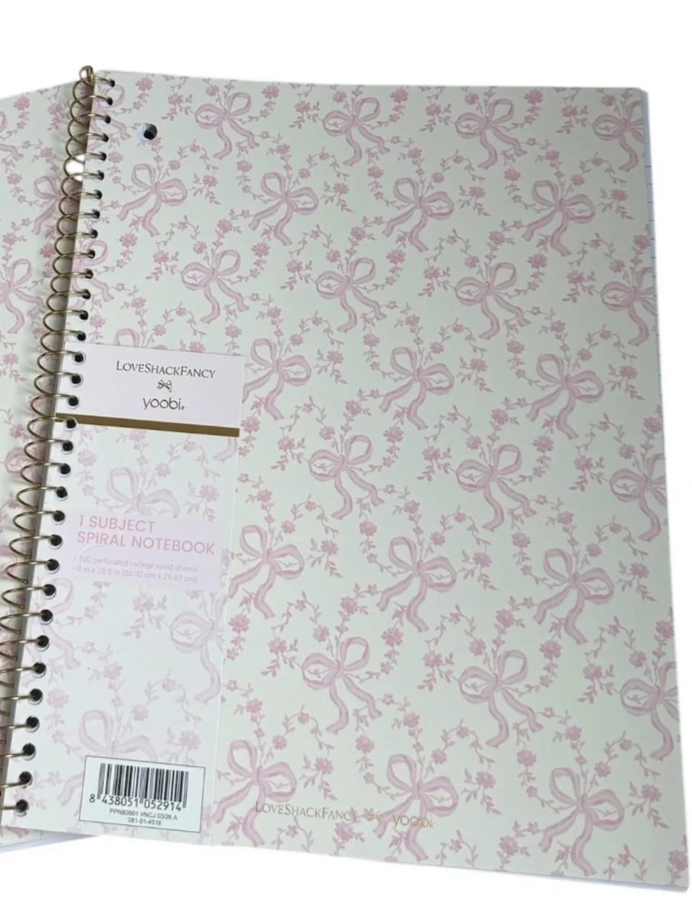 Loveshackfancy Notebooks coquette pink bow design Set of 4